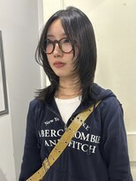 ヘアー アイス 御器所本店(HAIR ICI)&nbsp;大人可愛いレイヤーカットミディアム顔周りカット