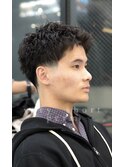 テーパーフェードメンズショートピンパーマ