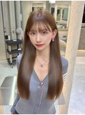 10代20代30代大人上品韓国ヘア艶髪ミルクティーオリーブベージュ