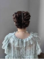 スーリール 福岡別府店(Sourire)&nbsp;ヘアセット カチモリ ツインアレンジ 結婚式 お呼ばれセット