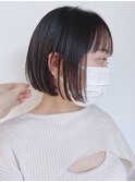 【morio 原宿】切りっぱなしミニボブ耳かけ 前下がり