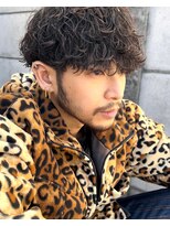 波巻きスパイラルツーブロックツイストスパイラル無造作パーマ