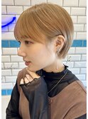 マッシュショート/ベージュカラー/前髪×顔まわり[新宿]
