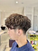 トラップヘアー 波巻きスパイラルパーマメンズパーママッシュパーマツーブロック