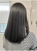 silvergrey×重めロング
