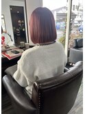 ボブ×オンカラー×ピンク