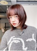 顔周りレイヤー韓国ヘアウルフレイヤーミディアム_ba509883