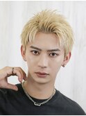 短髪スパイキーショートハイトーンアップバング