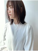 銀座ミディアムボブ割れない前髪顔周りカット32