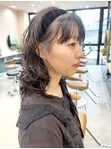 レイヤースパイラルパーマ　デジタルパーマ　ミディアム