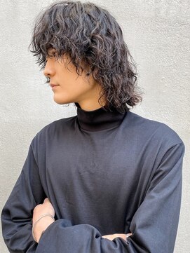 カナン(CANAAN) メンズヘア　ロングマッシュウルフ×リッジナミパーマ