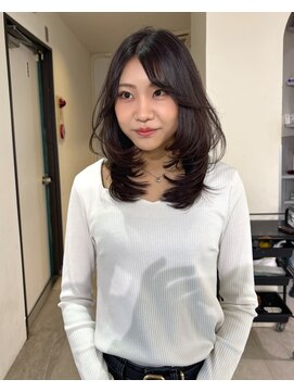 ニコフクオカヘアーメイク(NIKO Fukuoka Hair Make) 【NIKO】ミディアムレイヤー.ブリーチなしベージュ.ブラウン