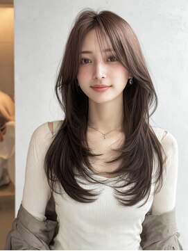 アッシュ 成瀬店(Ash) ロングレイヤーブラウンレイヤーカットハッシュカット