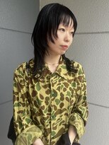 ヘアーアイストゥーレ(HAIR ICI TRE)&nbsp;ハッシュカット×ダークグレー　ミディアムレイヤーウルフカット