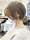 大人美人30代40代前髪なしハンサムショート/くびれショート