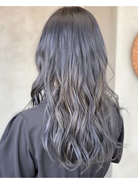 テトヘアー(teto hair) long［ブルーアッシュグレージュグラデーションブリーチケア］