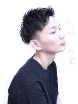 メリケンバーバーショップ コウベ(MERICAN BARBERSHOP KOBE)&nbsp;コンマヘアショートレイヤーかき上げパーマトランクスヘア