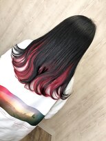 ラッズプラスエイチ(Lads+h)&nbsp;インナーカラー　ピンクレッド