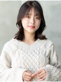 大人かわいい前髪セシルカットココアブラウンフリンジウェーブ
