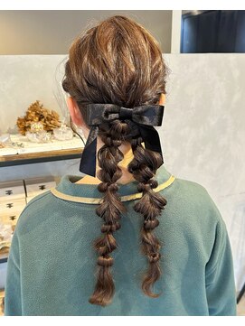 バレッタ(barretta) 【結婚式ヘアセット】ツイン編み下ろし