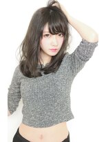 6Dエクステ 板橋店 赤み嫌いな方へ暗髪ブルーアッシュカラーレイヤーセミロングヘア