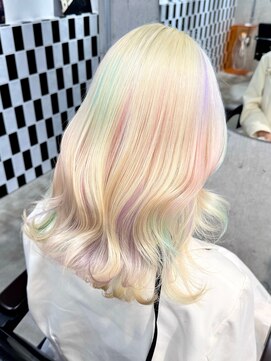 ブロンド×ユニコーンカラー♪