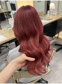 韓国アイドル風、レッドカラー