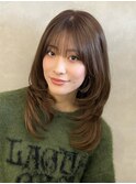 ハッシュカットミディアムレイヤーカット髪質改善トリートメント