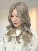 ブリーチなしカラー◎ハイトーンシルバー20代30代グレージュ