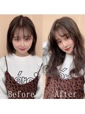 ショコラグレージュ#シールエクステ#フリンジウェーブ#小倉