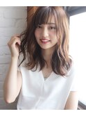 道村/デジタルパーマ/ローライト/アッシュブラウン/厚めバング