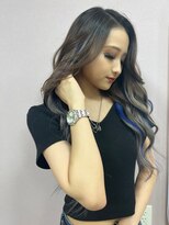 ガルボ ヘアー(garbo hair) #ガルボ#ハイライトブルー#プルエクステ#ブリーチなしカラー