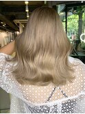 ベージュミディ_グレージュカラーボブウルフ_ba407461
