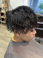 エヌプラス(N+)&nbsp;刈り上げセンターパートサーフカールブルーブラッフェザーパーマ