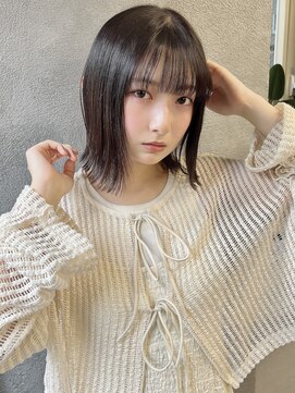 アイユー(ii+U) アンニュイ ボブ 切りっぱなしボブ ブルーグレージュ