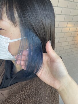 エン(en) インナーブルーネイビーグレーイヤリングカラー