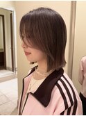 大人可愛い切りっぱなしボブ/くびれ前髪/外はねロブ/ストレート