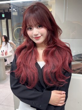 ロンドメリア 天神大名店(Lond Melia) ★丸型逆三角ホワイトグレージュデジタルパーマチェリーブラウン