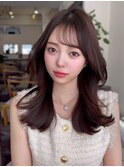 美髪レイヤーカット/顔まわりレイヤー/くびれロングレイヤー