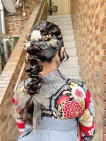 テトラ バイ ネオリーブ 横浜西口店(tetra by neolive)&nbsp;卒業式　袴着付け ポニー編みおろし ヘアセット 水引き 横浜★