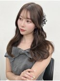 【LANTERDIT】顔周りレイヤー アッシュベージュ ハーフアップ