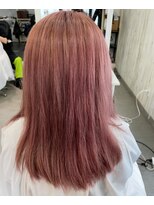 カラペア 大みか店(Color-pair) セミロング+コーラルピンク