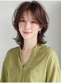 ブリーチなし大人美人ハイレイヤーウルフカットA11上尾30代40代