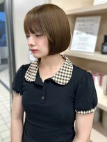 イロウ 天神大名店(IROW)&nbsp;ミニボブ ミルクティベージュ ショートカット 髪質改善 透明感