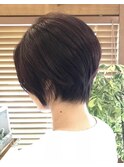 ショート×ワインレッド