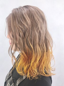 アルバム 新宿(ALBUM SHINJUKU) ハイグレージュイエローカラー_無造作カールボブディ_ba188601