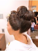 地毛で日本髪を結う