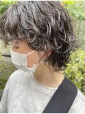 ショートウルフ×パーマ