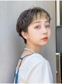オン眉パーマスタイル_チェリーブラウンフェミニンロング_9242
