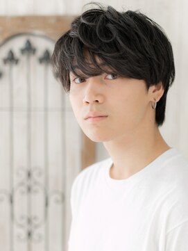 モッズヘア メン 上尾東口店(mod's hair men) 黒髪前髪パーマルーズパーマニュアンスマッシュショートL